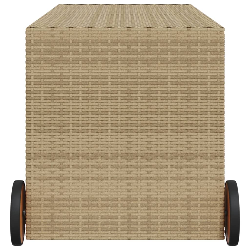 Outdoor Patio Poly Rattan 283L Garden Storage Box With Wheels Cushion Boxes - Bargainia.com - 8721012243613 - 365319