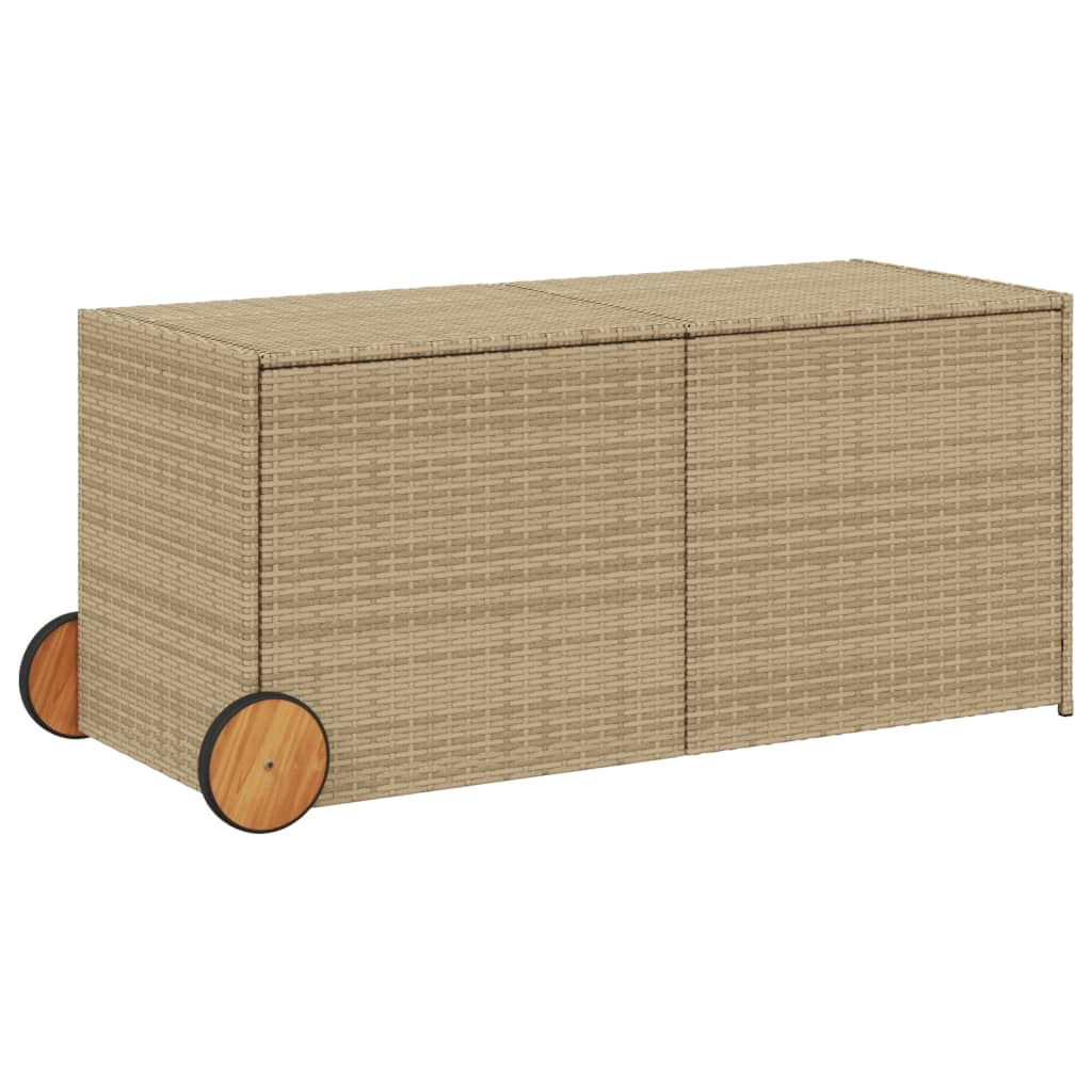 Outdoor Patio Poly Rattan 283L Garden Storage Box With Wheels Cushion Boxes - Bargainia.com - 8721012243613 - 365319