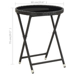 Outdoor Patio Poly Rattan Foldable Garden Tea Coffee Table Glass Top Balcony Tables - Bargainia.com - 