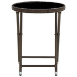 Outdoor Patio Poly Rattan Foldable Garden Tea Coffee Table Glass Top Balcony Tables - Bargainia.com - 