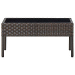 Outdoor Patio Poly Rattan Garden Coffee Table With Glass Top Balcony Tables - Bargainia.com - 