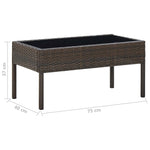 Outdoor Patio Poly Rattan Garden Coffee Table With Glass Top Balcony Tables - Bargainia.com - 