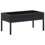 Outdoor Patio Poly Rattan Garden Coffee Table With Glass Top Balcony Tables - Bargainia.com - 