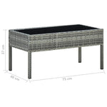 Outdoor Patio Poly Rattan Garden Coffee Table With Glass Top Balcony Tables - Bargainia.com - 