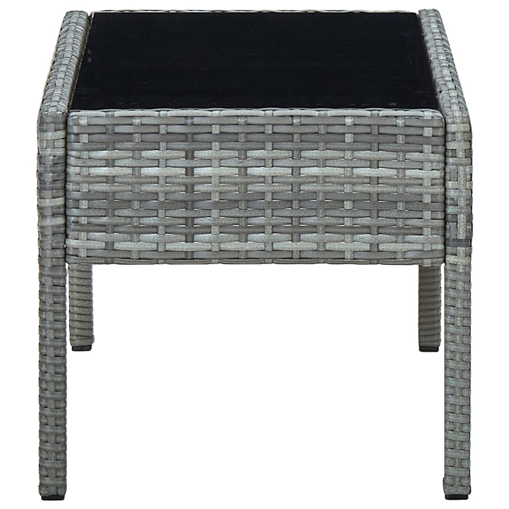 Outdoor Patio Poly Rattan Garden Coffee Table With Glass Top Balcony Tables - Bargainia.com - 8719883855899 - 45905