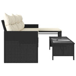 Outdoor Patio Poly Rattan Garden L - Shaped Corner Sofa Set With Cushions Table - Bargainia.com - 