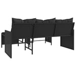 Outdoor Patio Poly Rattan Garden L - Shaped Corner Sofa Set With Cushions Table - Bargainia.com - 