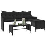 Outdoor Patio Poly Rattan Garden L - Shaped Corner Sofa Set With Cushions Table - Bargainia.com - 