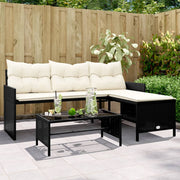 Outdoor Patio Poly Rattan Garden L - Shaped Corner Sofa Set With Cushions Table - Bargainia.com - 8721012309395 - 365571