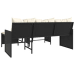 Outdoor Patio Poly Rattan Garden L - Shaped Corner Sofa Set With Cushions Table - Bargainia.com - 