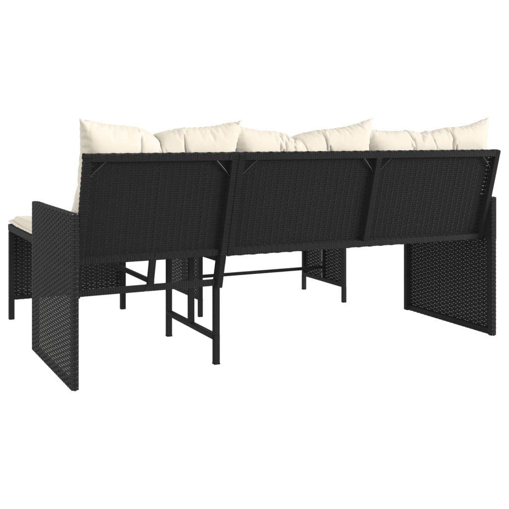 Outdoor Patio Poly Rattan Garden L - Shaped Corner Sofa Set With Cushions Table - Bargainia.com - 8721012309395 - 365571