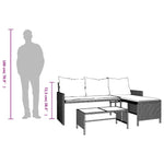 Outdoor Patio Poly Rattan Garden L - Shaped Corner Sofa Set With Cushions Table - Bargainia.com - 