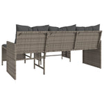 Outdoor Patio Poly Rattan Garden L - Shaped Corner Sofa Set With Cushions Table - Bargainia.com - 