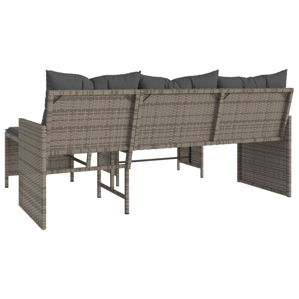 Outdoor Patio Poly Rattan Garden L - Shaped Corner Sofa Set With Cushions Table - Bargainia.com - 8721012309425 - 365574
