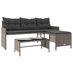 Outdoor Patio Poly Rattan Garden L - Shaped Corner Sofa Set With Cushions Table - Bargainia.com - 