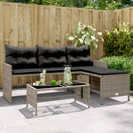 Outdoor Patio Poly Rattan Garden L - Shaped Corner Sofa Set With Cushions Table - Bargainia.com - 
