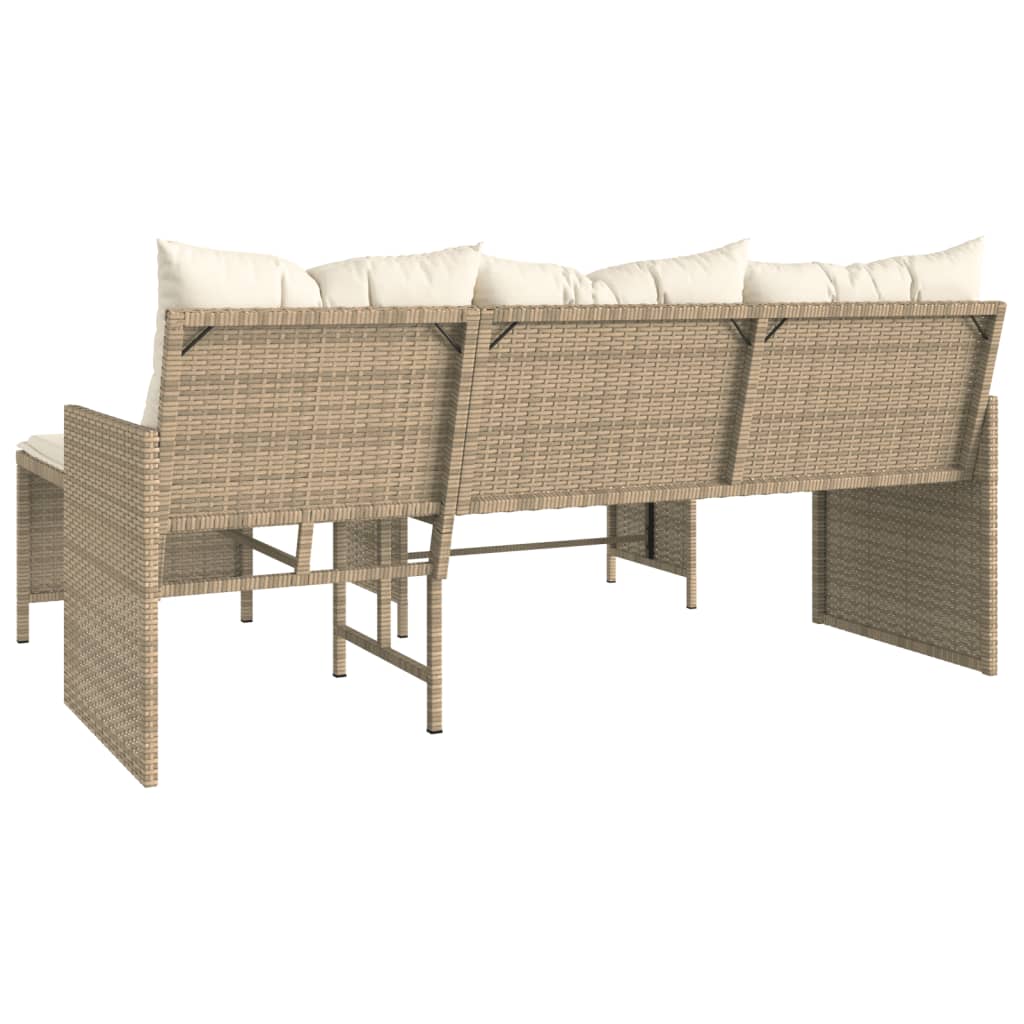 Outdoor Patio Poly Rattan Garden L - Shaped Corner Sofa Set With Cushions Table - Bargainia.com - 8721012309432 - 365575