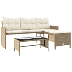 Outdoor Patio Poly Rattan Garden L - Shaped Corner Sofa Set With Cushions Table - Bargainia.com - 