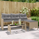 Outdoor Patio Poly Rattan Garden L - Shaped Corner Sofa Set With Cushions Table - Bargainia.com - 