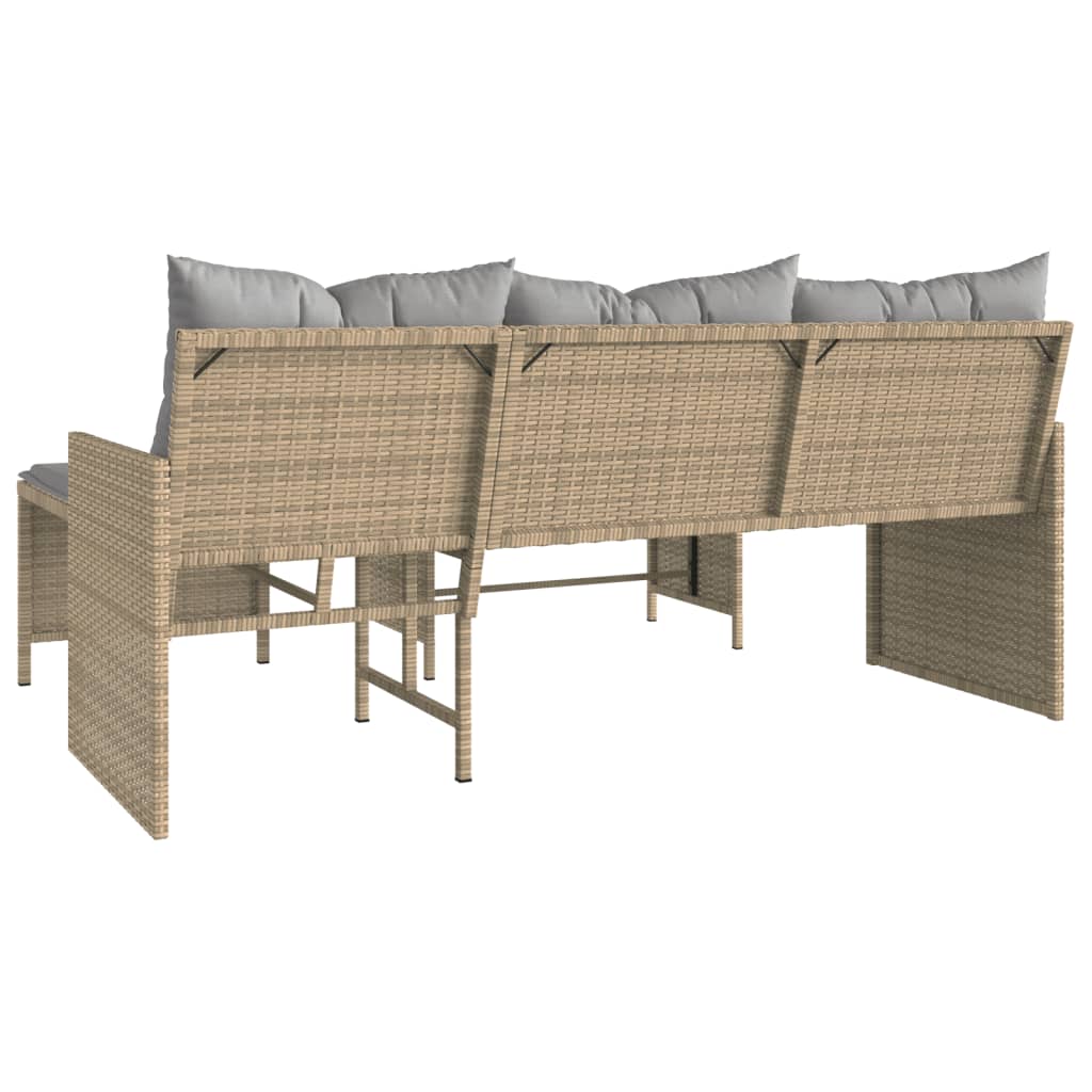 Outdoor Patio Poly Rattan Garden L - Shaped Corner Sofa Set With Cushions Table - Bargainia.com - 8721012309449 - 365576