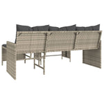 Outdoor Patio Poly Rattan Garden L - Shaped Corner Sofa Set With Cushions Table - Bargainia.com - 