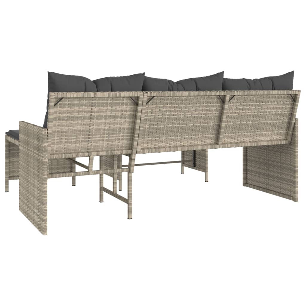 Outdoor Patio Poly Rattan Garden L - Shaped Corner Sofa Set With Cushions Table - Bargainia.com - 