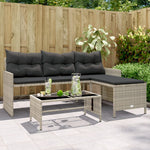 Outdoor Patio Poly Rattan Garden L - Shaped Corner Sofa Set With Cushions Table - Bargainia.com - 