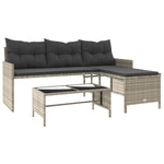 Outdoor Patio Poly Rattan Garden L - Shaped Corner Sofa Set With Cushions Table - Bargainia.com - 