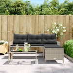 Outdoor Patio Poly Rattan Garden L - Shaped Corner Sofa Set With Cushions Table - Bargainia.com - 