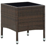 Outdoor Patio Poly Rattan Garden Side Coffee Table With Glass Top Outside Tables - Bargainia.com - 8719883855844 - 45900
