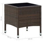 Outdoor Patio Poly Rattan Garden Side Coffee Table With Glass Top Outside Tables - Bargainia.com - 
