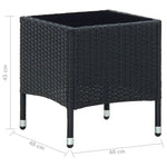 Outdoor Patio Poly Rattan Garden Side Coffee Table With Glass Top Outside Tables - Bargainia.com - 