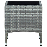 Outdoor Patio Poly Rattan Garden Side Coffee Table With Glass Top Outside Tables - Bargainia.com - 