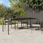 Outdoor Patio Poly Rattan Large 6 Person Garden Dining Table With Glass Top - Bargainia.com - 