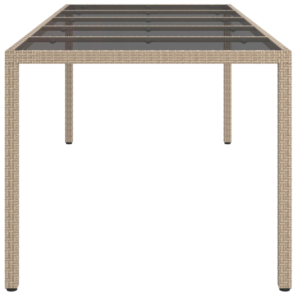 Outdoor Patio Poly Rattan Large 6 Person Garden Dining Table With Glass Top - Bargainia.com - 8720286666647 - 316728