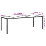 Outdoor Patio Poly Rattan Large 6 Person Garden Dining Table With Glass Top - Bargainia.com - 