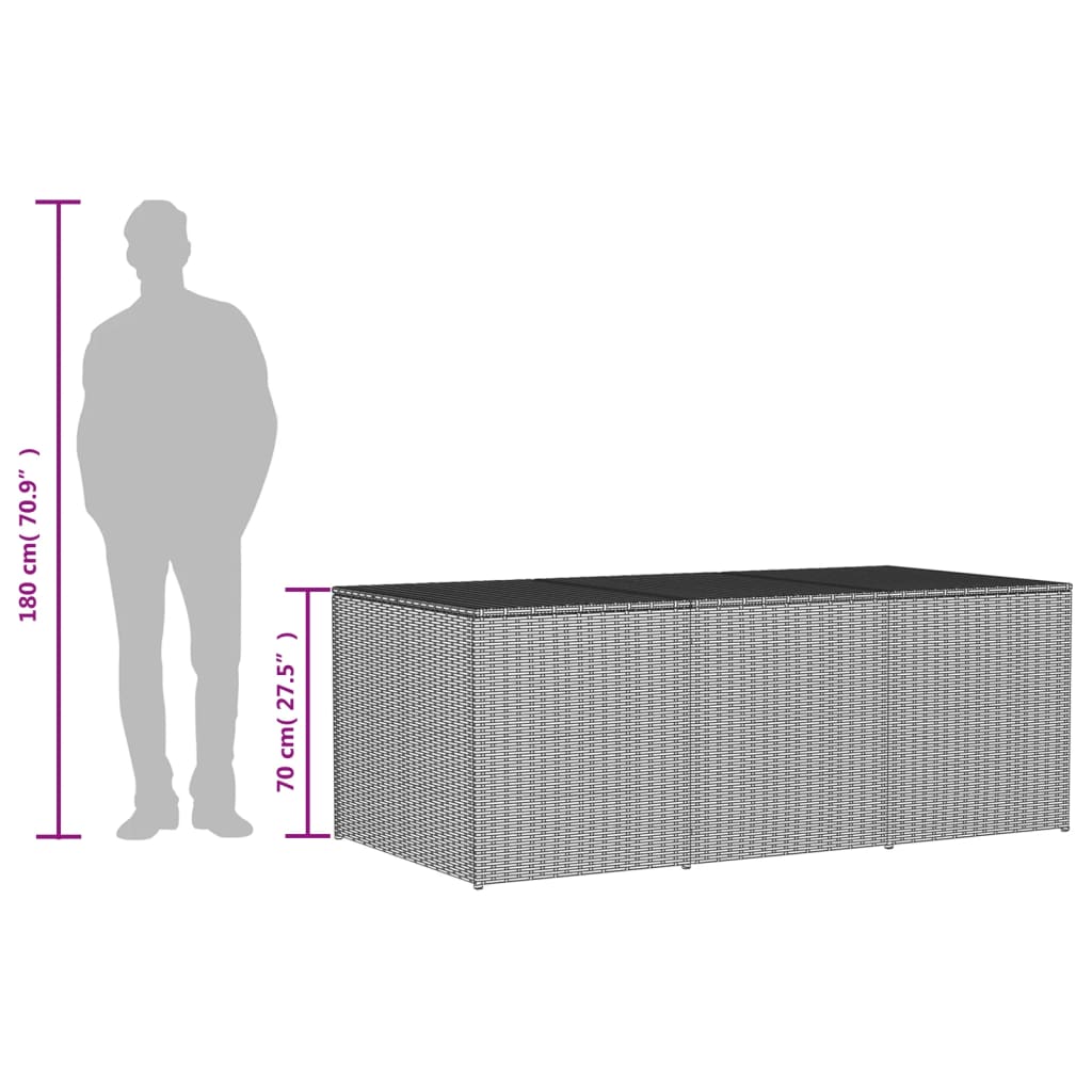 Outdoor Patio Poly Rattan Large Garden Storage Box Cushion Boxes Cabinet Unit - Bargainia.com - 