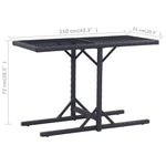 Outdoor Patio Poly Rattan Rectangular Garden Dining Balcony Table With Glass Top - Bargainia.com - 
