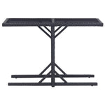 Outdoor Patio Poly Rattan Rectangular Garden Dining Balcony Table With Glass Top - Bargainia.com - 