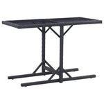 Outdoor Patio Poly Rattan Rectangular Garden Dining Balcony Table With Glass Top - Bargainia.com - 