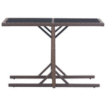 Outdoor Patio Poly Rattan Rectangular Garden Dining Balcony Table With Glass Top - Bargainia.com - 