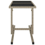 Outdoor Patio Poly Rattan Rectangular Garden Dining Balcony Table With Glass Top - Bargainia.com - 
