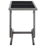 Outdoor Patio Poly Rattan Rectangular Garden Dining Balcony Table With Glass Top - Bargainia.com - 