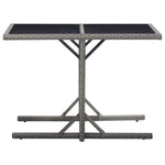 Outdoor Patio Poly Rattan Rectangular Garden Dining Balcony Table With Glass Top - Bargainia.com - 