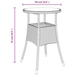 Outdoor Patio Poly Rattan Round Garden Bistro Table With Glass Top Outside Tables - Bargainia.com - 