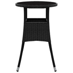 Outdoor Patio Poly Rattan Round Garden Bistro Table With Glass Top Outside Tables - Bargainia.com - 