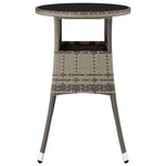 Outdoor Patio Poly Rattan Round Garden Bistro Table With Glass Top Outside Tables - Bargainia.com - 
