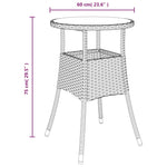 Outdoor Patio Poly Rattan Round Garden Bistro Table With Glass Top Outside Tables - Bargainia.com - 