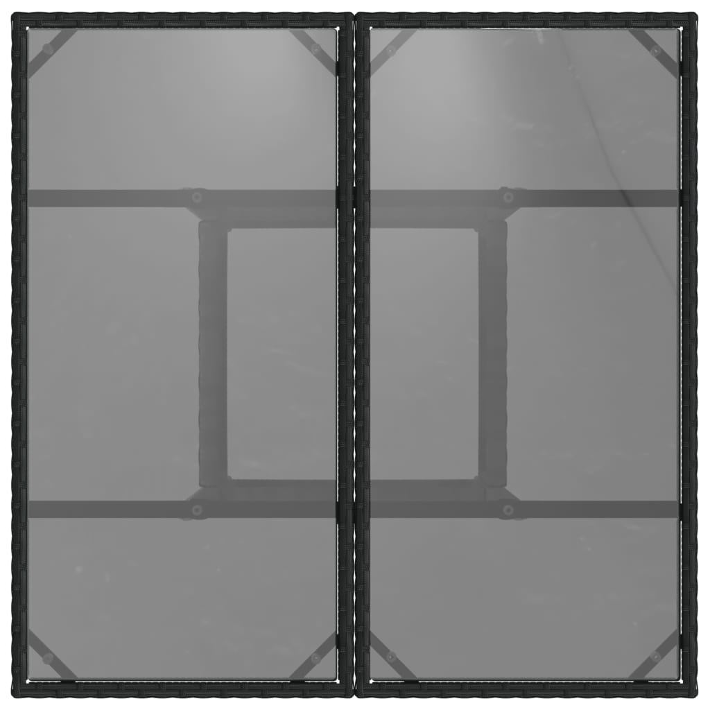 Outdoor Patio Poly Rattan Square 4 Person Garden Dining Table With Glass Top - Bargainia.com - 8721012264472 - 365521