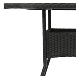 Outdoor Patio Poly Rattan Square 4 Person Garden Dining Table With Glass Top - Bargainia.com - 